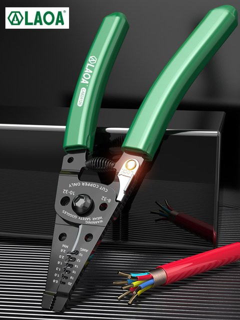LAOA 3-in-1 Multifunktions-Abisolierzange mit Bending-Griff für Elektriker zum Abisolieren, Schneiden und Crimpen - Bild 1