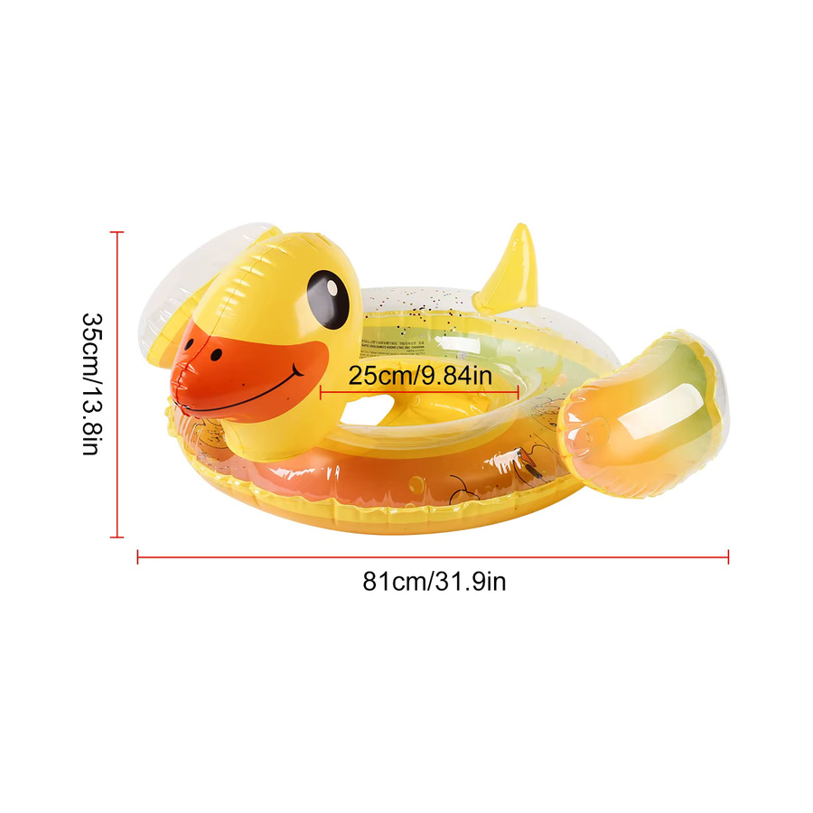 Aufblasbarer Enten-Schwimmring aus PVC in Gelb für komfortables Sitzen im Pool - Bild 3