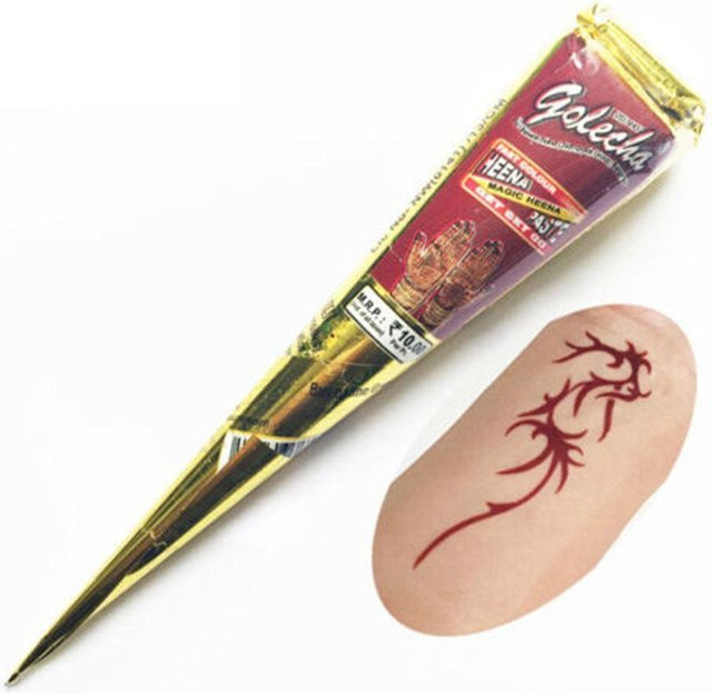 Henna-Kegel Temporäres Tattoo, dunkelrot, Kinder - Bild 1