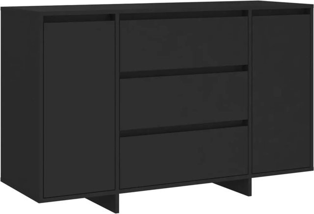 vidaXL Sideboard modern in Schwarz mit 3 Schubladen aus Holzwerkstoff, B/T/H: 120 x 41 x 75 cm - Bild 1
