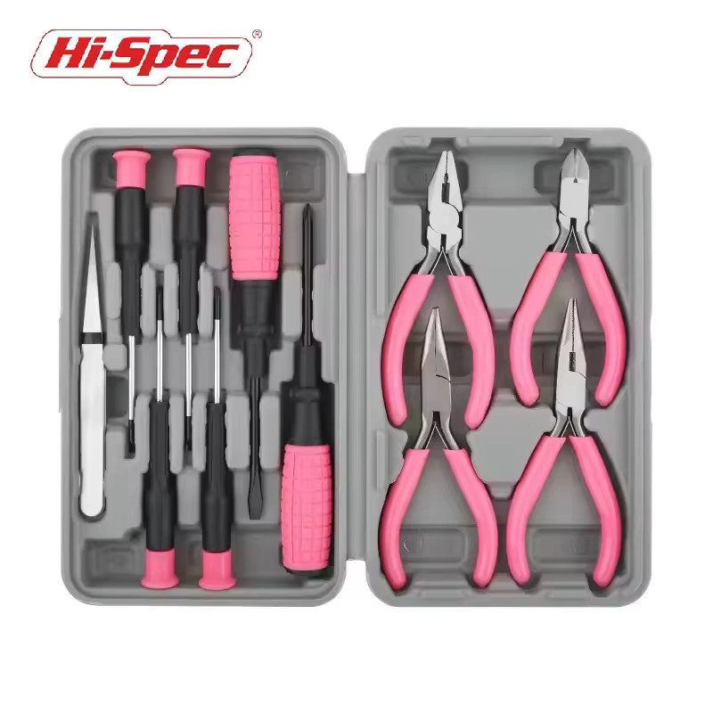 Hallo-Spec 11-teiliges DIY Schmuck Reparatur Werkzeug Set in Rosa für Damen - Bild 2