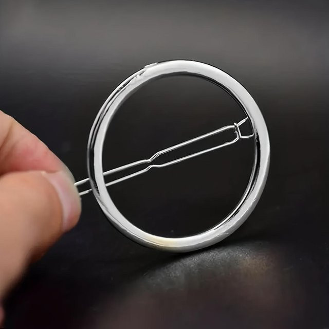 Haarspange rund, golden, Unisex - Bild 1