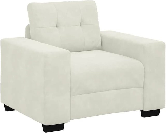 vidaXL Sessel aus Samt in Creme/Beige mit Armlehnen, B/T/H: 100 x 78 x 80 cm - Bild 1