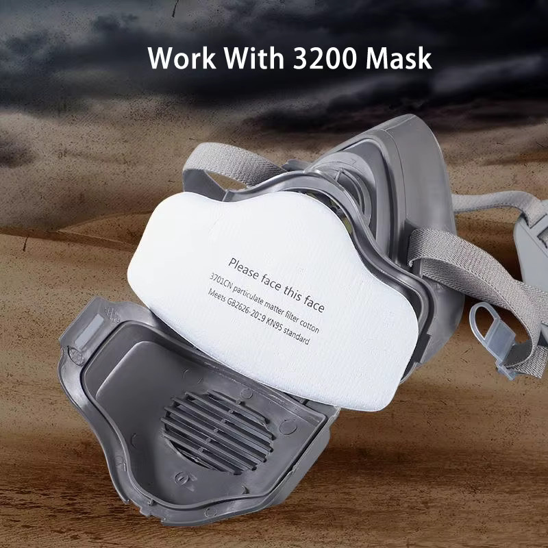 ELESESAFE KN95 Ersatzfilter aus Baumwolle für 3200 Staub Masken, 10 oder 20 Stück, Atemschutz-Filterpads für Malerei und Spritzen - Bild 3