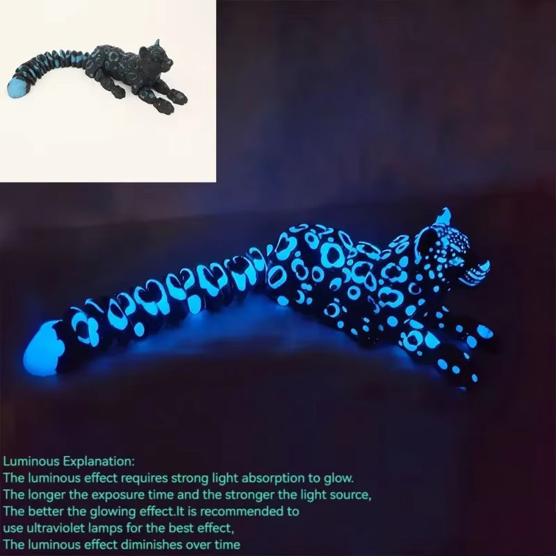 Bewegliches Schneeleoparden-Modell von Jiahomily in Weiß, 3D-gedruckte Wildtier-Figur zur Dekoration - Bild 5