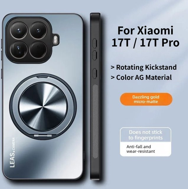 AG Matte Ultradünne Magnetische Kickstand Handyhülle aus TPU+PC für Xiaomi 17T und Xiaomi 17T Pro in Purple - Bild 1