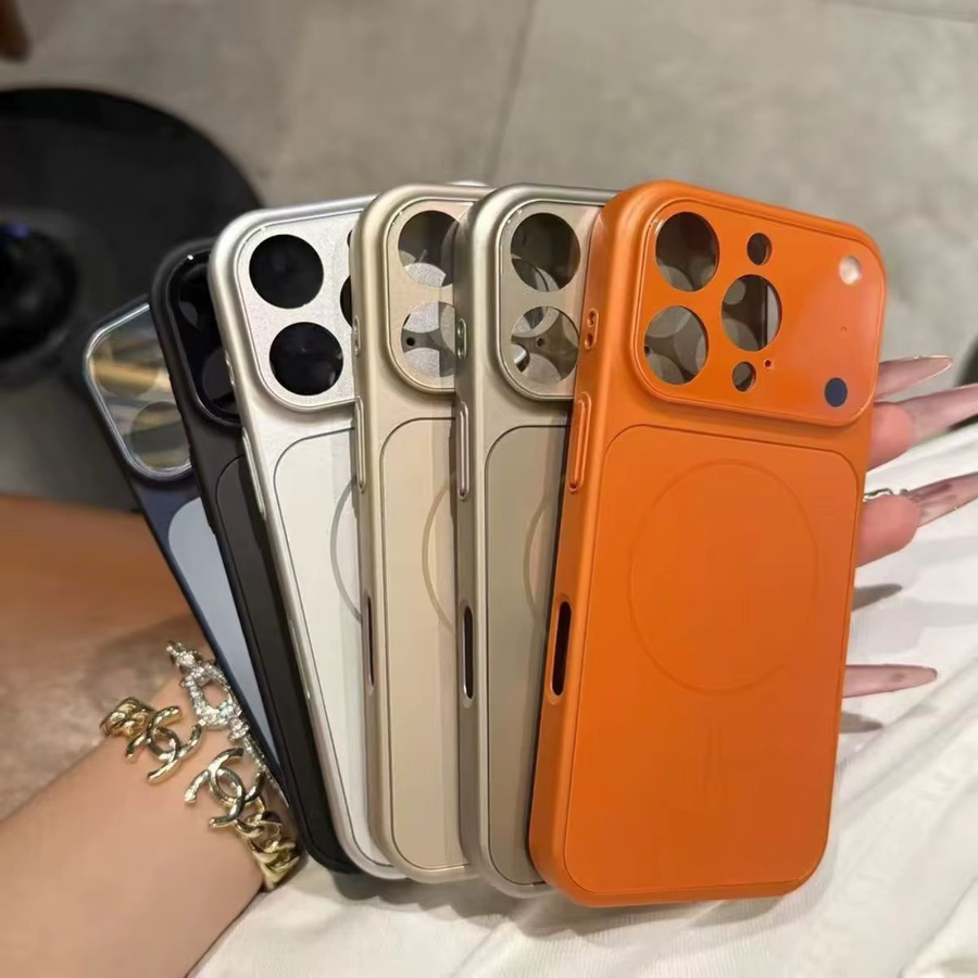 Original AG Mattglas MagSafe Handyhülle für iPhone 17 Air 16 15 14 Plus 13 Pro Max in Orange mit magnetischer kabelloser Ladefunktion - Bild 2