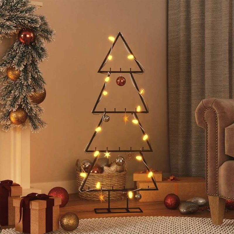 Vidaxl Weihnachtsbaum aus Metall in Schwarz, modern und freistehend, Höhe: 125 cm - Bild 1
