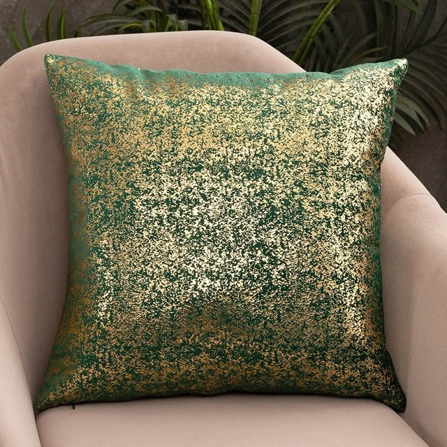 Dekorativer Samtkissenbezug von JMG Clothing in Gold oder Grün, B/T/H: 50 x 50 x 0 cm - Bild 1