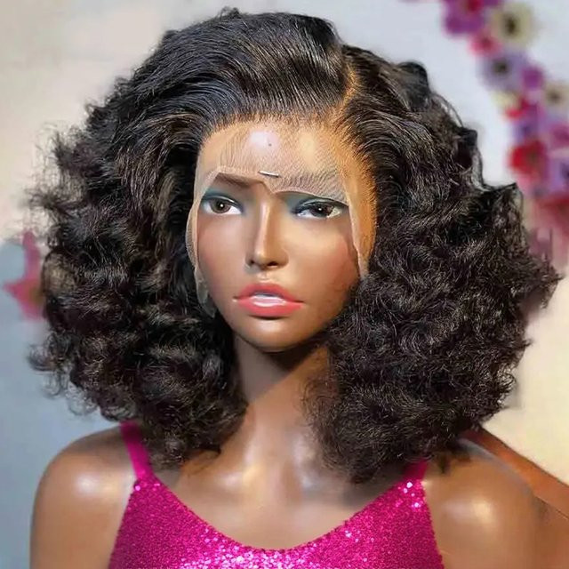 HJ WEAVE BEAUTY Bob-Perücke, 250 % Echthaar, Jerry-Locken, Damen - Bild 1