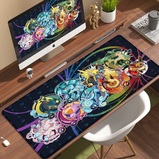 Potdemiel Kawaii Mauspad Eevee Motiv Multicolour Computermatte für E-Sport und Büro - Bild 1