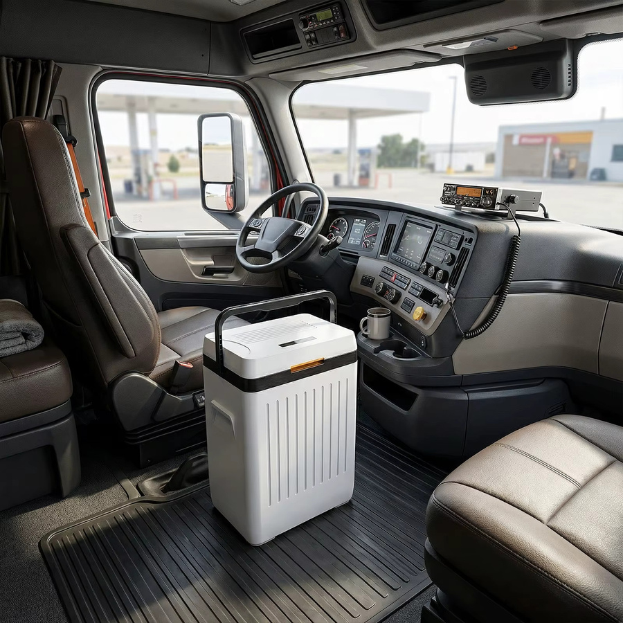 Podofo Elektrischer Auto-Kühlschrank 12V 50W mit Schnellkühlung für Reise und Outdoor in Weiß - Bild 2