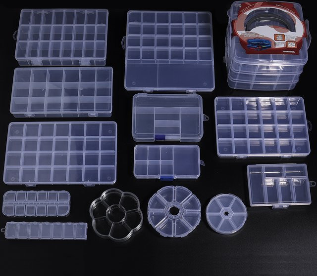 Louleur Transparente Kunststoff Schmuckbox als Multifunktionale Aufbewahrungsbox für kleine Artikel - Bild 1
