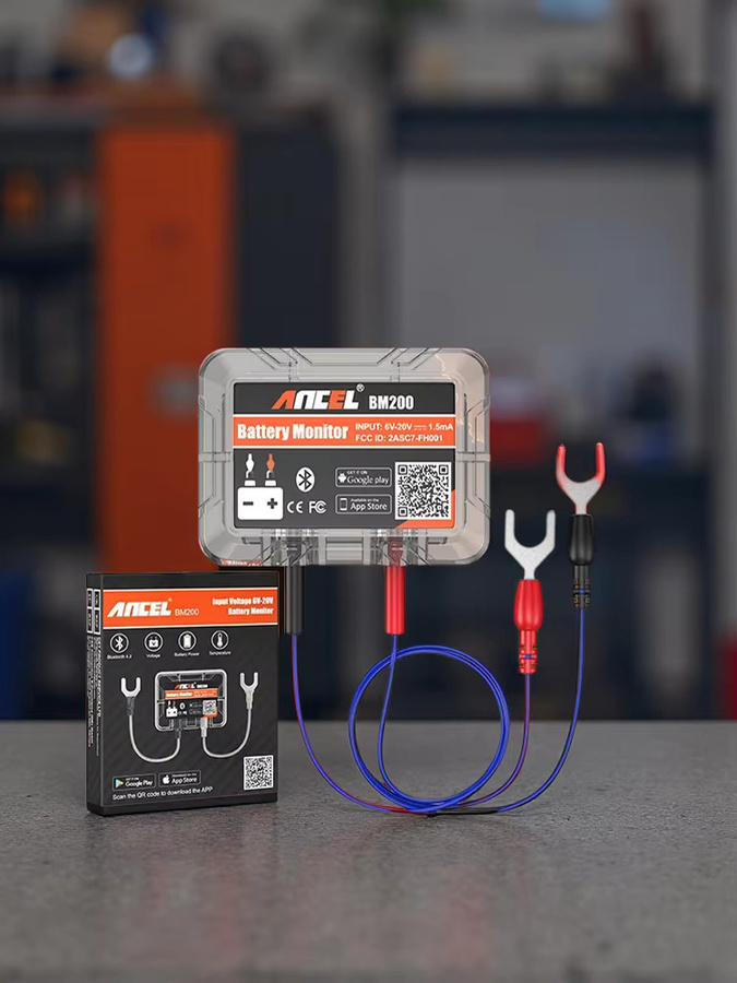 ANCEL BM200 Auto-Batterietester 12V Batterie-Gesundheitsmonitor mit Bluetooth-Verbindung für Android und iOS Apps in Silber - Bild 1