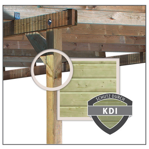 Karibu Einzelcarport Classic mit PVCDach in Natur und Grün, B/T: 273 x 394,5 cm - Bild 2