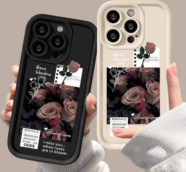 Luxus Silikon Handyhülle mit Rosenmuster für Apple iPhone Modelle - Bild 1