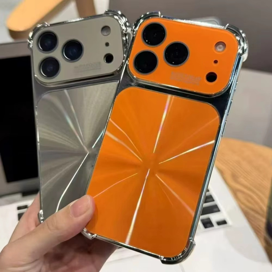 FUCHU 6D Laser Aurora Schutzhülle für iPhone 13 14 15 16 17 Pro Max Air, Stoßfeste Glas-Schutzhülle mit Soft Bumper in Bunt und Weiß - Bild 1