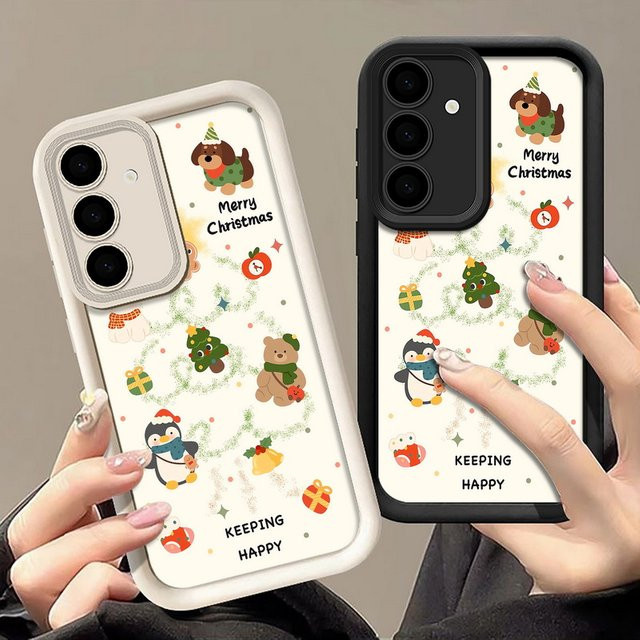 Handyhülle mit süßem Frohe Weihnachten Design für Samsung Galaxy Modelle in Schwarz und Multicolour - Bild 1