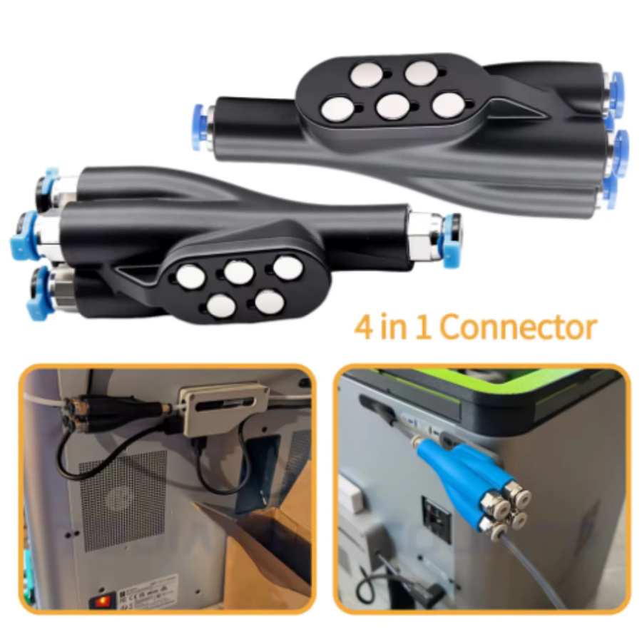Bambu Lab 4-in-1 PTFE-Adapter Materialrohr Erweiterungsanschluss für AMS und 3D-Drucker X1, X1C, P1S, P2S in Schwarz - Bild 3