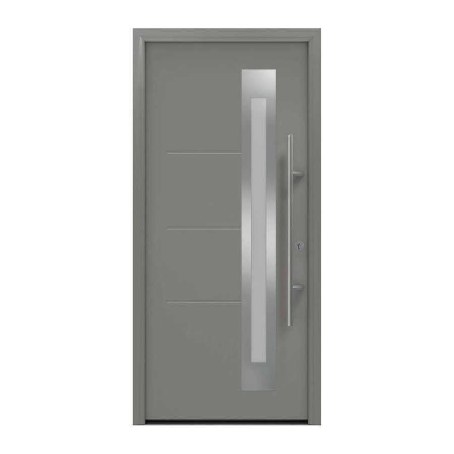 EcoStar Haustür Isopro Secur IPS 780S in Graualuminium mit Glaseinsatz, RC2, DIN Rechts, Breite: 110 cm, Höhe: 210 cm - Bild 2