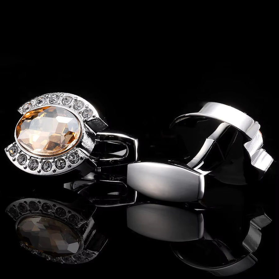 Qi Qi Wu Manschettenknöpfe, Silber, Herren, Oval - Bild 2
