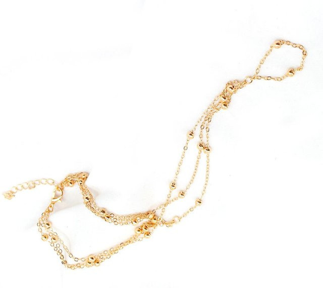 NATAWA Fußkettchen, Kupfermetallperlen, Gold, Damen - Bild 1