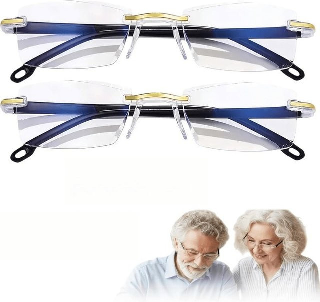 BMAD Lesebrille, randlos, rechteckig, Metall - Bild 1