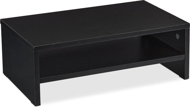 Relaxdays Monitorständer aus Spanplatte in Schwarz, rutschfest, B/T/H: 40 x 23,5 x 14 cm - Bild 1