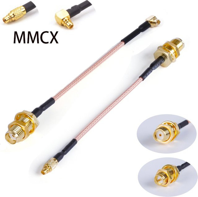 Creapart MMCX auf SMA / RP-SMA Antennenverbindungskabel in Gold, 10 cm für RC FPV Drohnen und 5,8 G Videosender - Bild 1