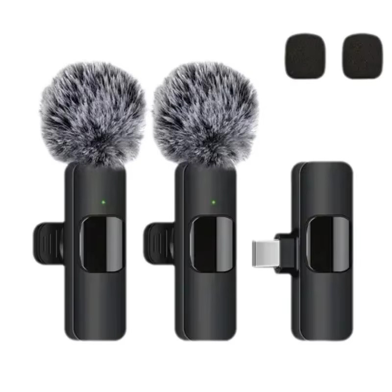 Basix Kabelloses Lavalier-Mikrofon mit Bluetooth und USB-C Anschluss für iPhone und Android, Schwarz - Bild 5