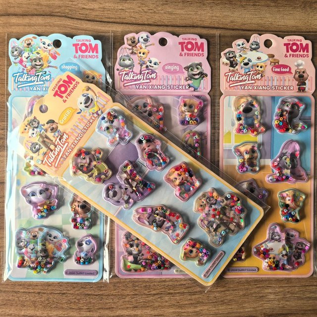 Talking Tom Friends Glitzer-Shaker-Aufkleber, 4er-Pack - Bild 1