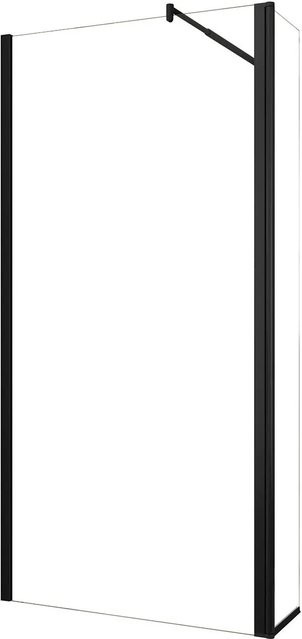 AICA Walk In Duschwand Set aus ESG Glas mit NANO Beschichtung und Flipper Panel, Schwarz Alu, B: 90 cm, H: 200 cm, B: 30 cm, H: 200 cm - Bild 1