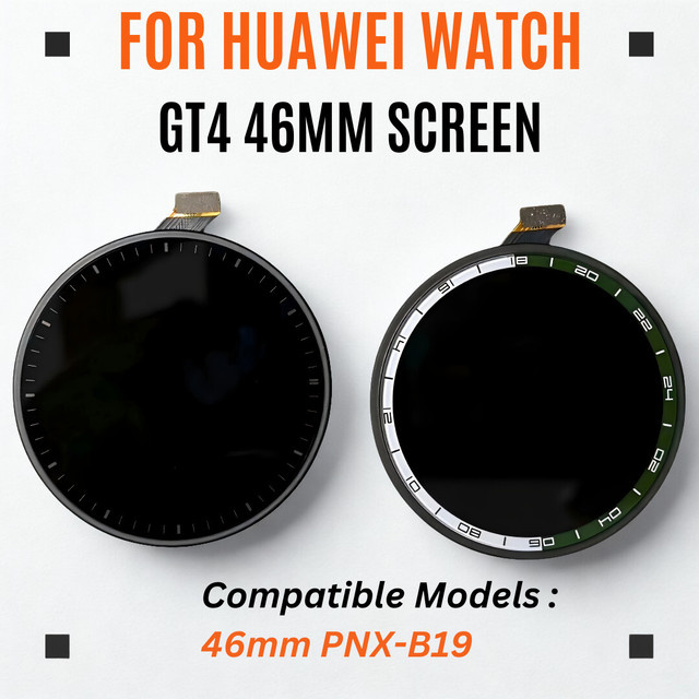 Original LCD Bildschirm mit Digitizer Vollversammlung für Huawei Watch GT4 46mm in Schwarz - Bild 1