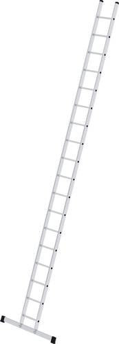 MUNK Günzburger Steigtechnik Aluminium Anlegeleiter mit 18 Sprossen in Silber, Arbeitshöhe max. 6,4 m, belastbar bis 150 kg - Bild 1