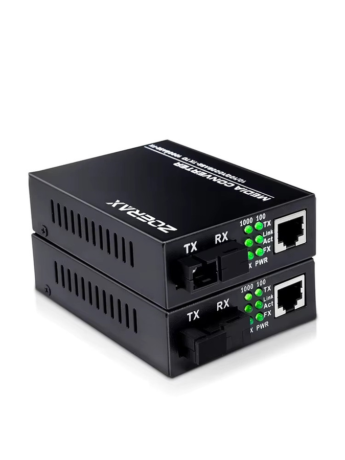 ZoeRax SFP+ Glasfaser-Medienkonverter Set, SC Singlemode zu 10/100/1000M Gigabit RJ45 Ethernet LAN Adapter, Schwarz - Bild 6