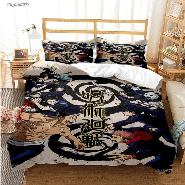 Bettwäscheset Jujutsu Kaisen mit Bettbezug und Kissenbezug von Lodestar, Cartoon Anime Design, Mehrfarbig, B/H: 180 x 210 cm - Bild 1