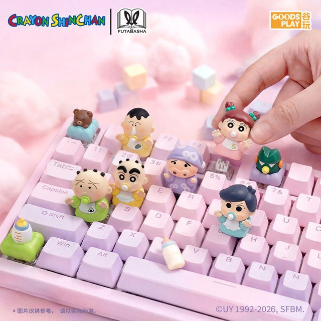 52TOYS Crayon Shin Chan 3D-Tastenkappen Baby Hug Serie Blind Box, Anime-Zubehör - Bild 1