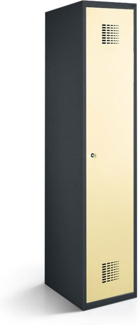 rotstahl Kleiderspind mit 1 Tür in Beige und anthrazitgrauem Korpus, B/T/H: 30 x 50 x 180 cm - Bild 1