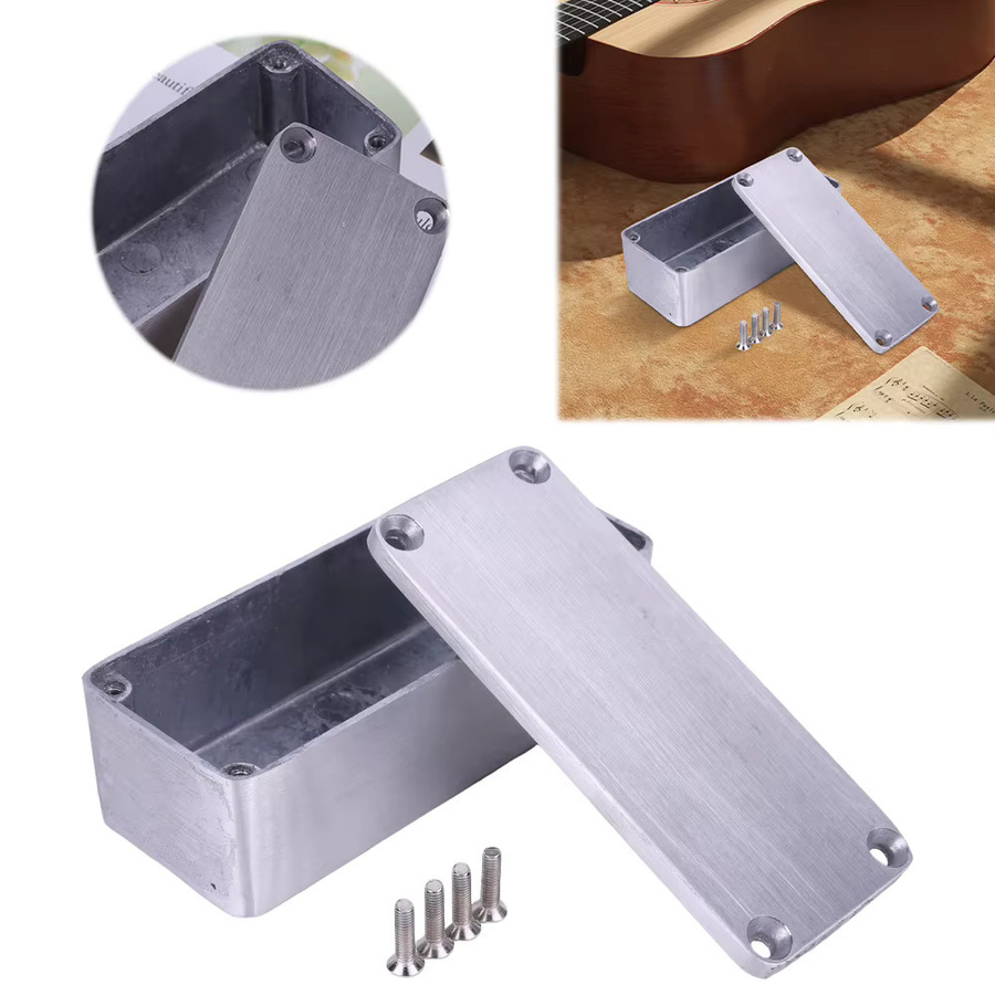 APWIKOGER 1590A Pedalgehäuse aus Aluminium in Silber mit Schrauben für Gitarren-Effektpedale - Bild 5
