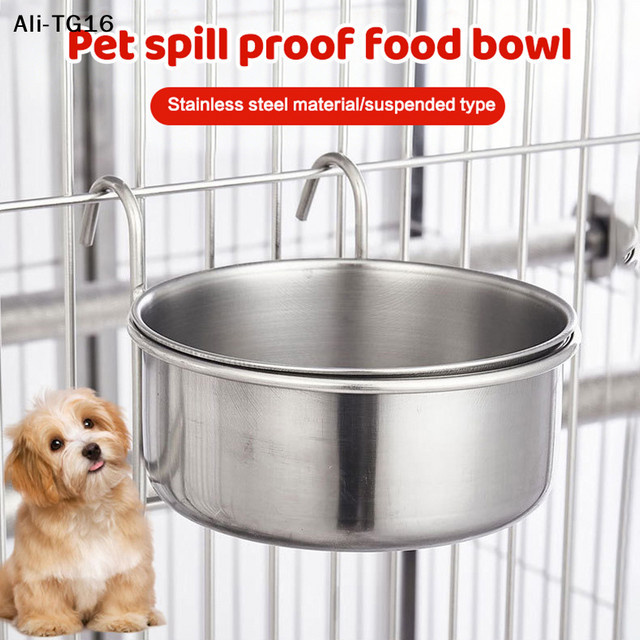 JETTING Hängender Futternapf aus Edelstahl in Silber für Hunde, Katzen, Welpen, Vögel und Ratten - Bild 1