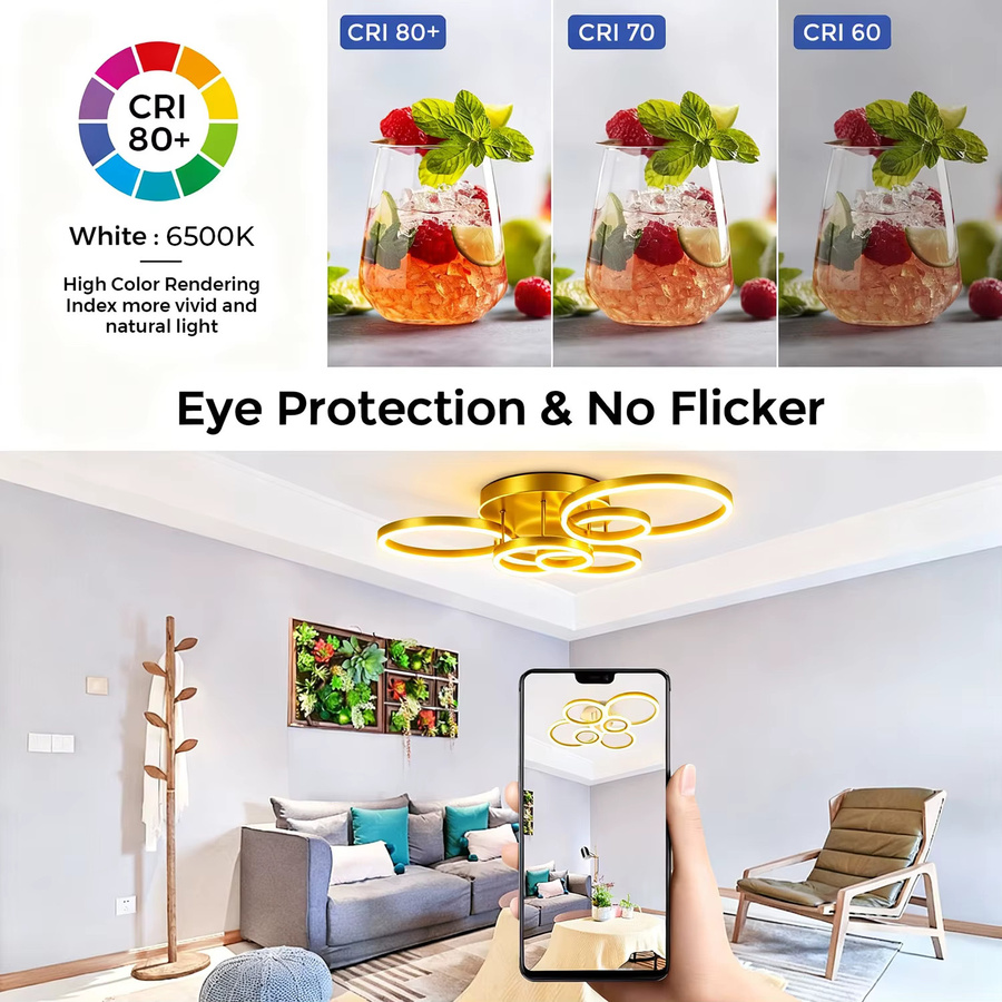 Moderne IRALAN LED Pendelleuchte in Ringform mit Fernbedienung und dimmbarer Lichtfarbe für Schlafzimmer und Home Office - Bild 2