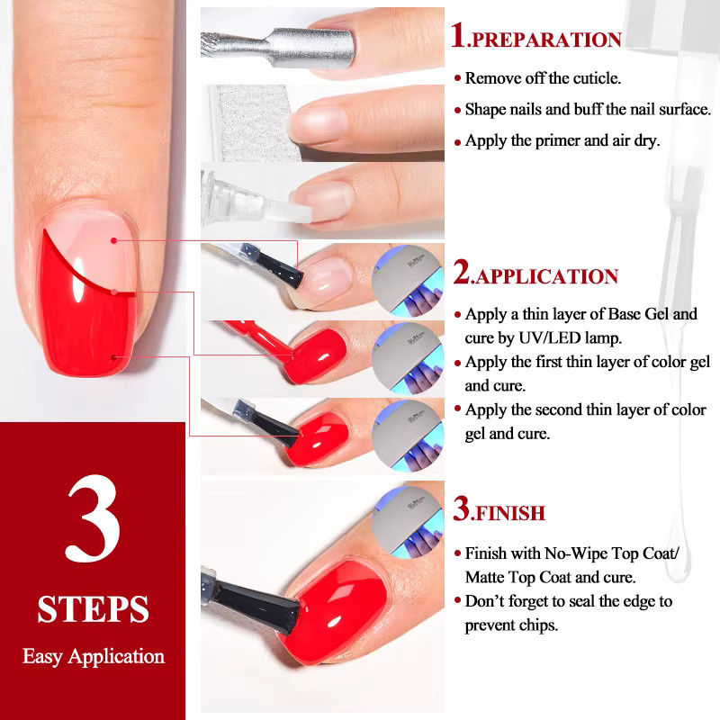 Mtssii Soak-Off-Gel-Nagellack-Set, matt, 3-teilig - Bild 4