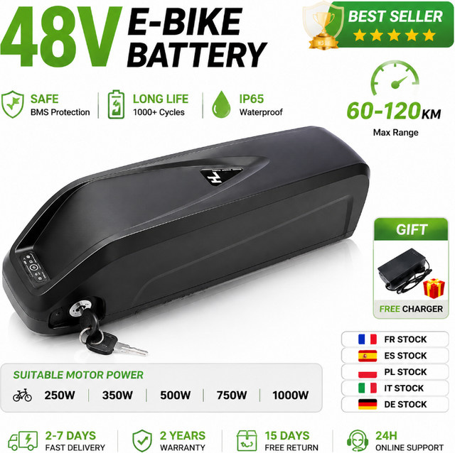 Hailong Lithium-Ionen-Akku-Pack für Bafang BBS02 BBS03 BBSHD Mittelmotoren, Farbe: Schwarz - Bild 1