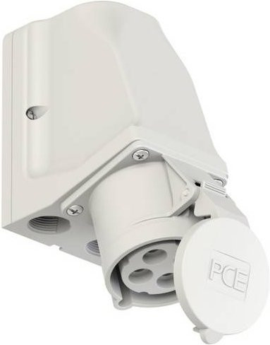 PC Electric Shark 924-1 CEE Wandsteckdose 32A 4polig IP44 Weiß - Bild 1