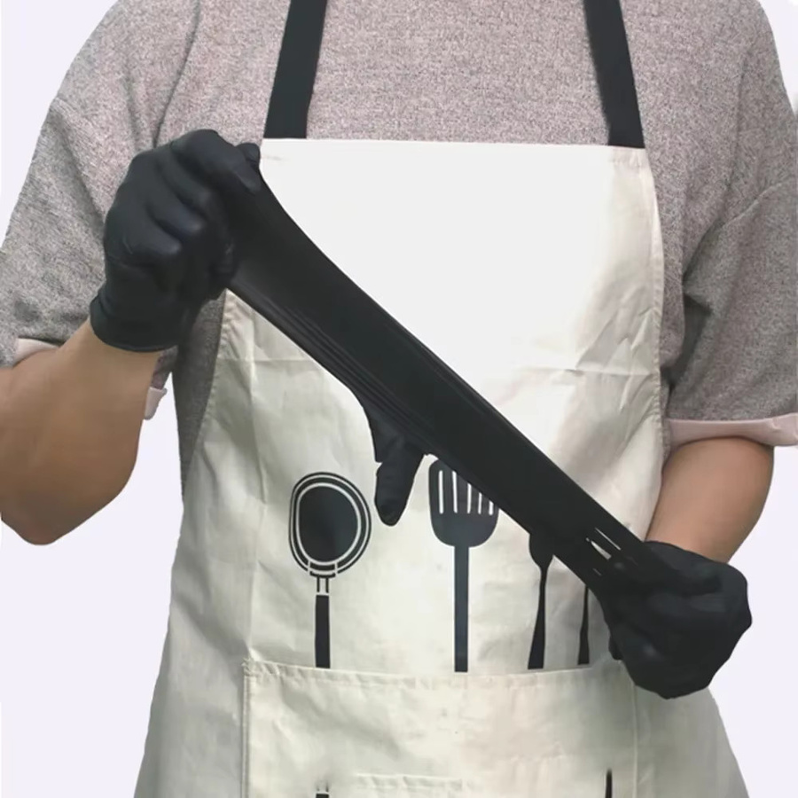 VTMANMNS Einweghandschuhe aus Nitril-PVC in Schwarz, wasserdicht und rutschfest für Hausarbeit, Gartenarbeit und Reinigung - Bild 2