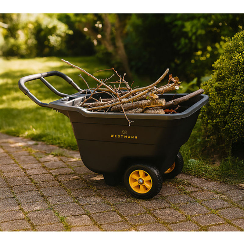 Westmann Schubkarre Prakta S Schwarz mit 90 L Volumen und Kippfunktion, B/H/T: 55,5 x 67 x 98,5 cm - Bild 6