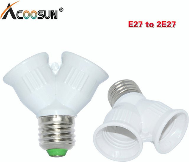 ATcomm E27 auf 2x E27 Adapter in Y-Form, Farbe: Weiß - Bild 1