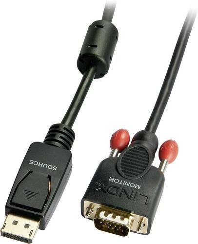LINDY DisplayPort auf VGA Adapterkabel Schwarz, Länge: 2,00 m - Bild 1