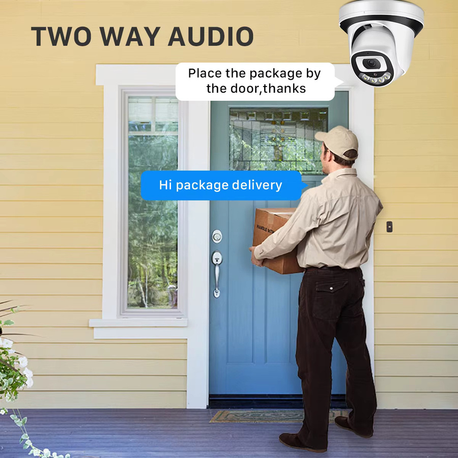 Abuntu HD 5MP IP-Kamera Wi-Fi mit Bewegungserkennung, H.265, SD-Kartenslot und 2-Wege-Audio in Weiß - Bild 2
