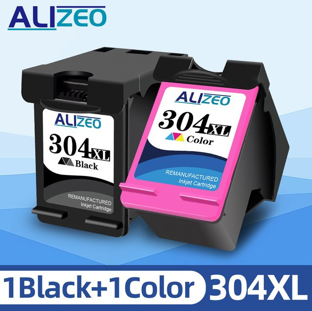 Alizeo Tintenpatrone 304 Schwarz kompatibel mit HP 304XL Deskjet ENVY Officejet 2600 2630 3723 3724 3730 3732 3752 3755 3758 - Bild 1